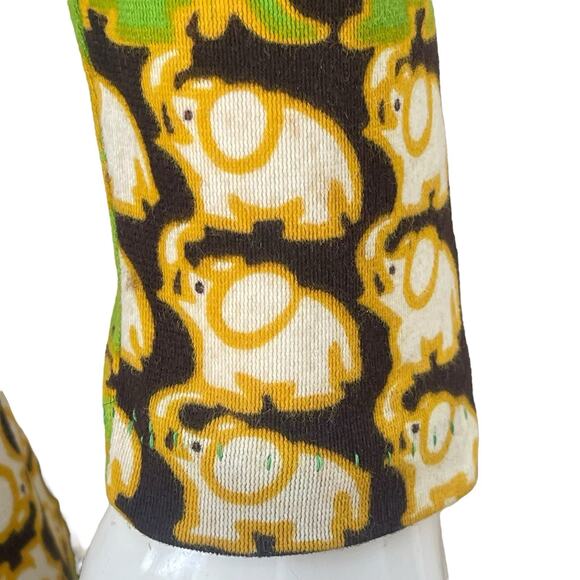 Vintage 60’s/70’s Elephant Print Op-Art Long Sleeve Maxi Dress, XS/S - Picture 10 of 13